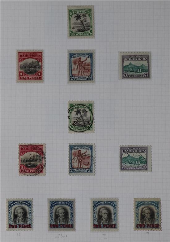 A collection of Cook Island stamps in two albums with Postal Fiscals mint, etc.